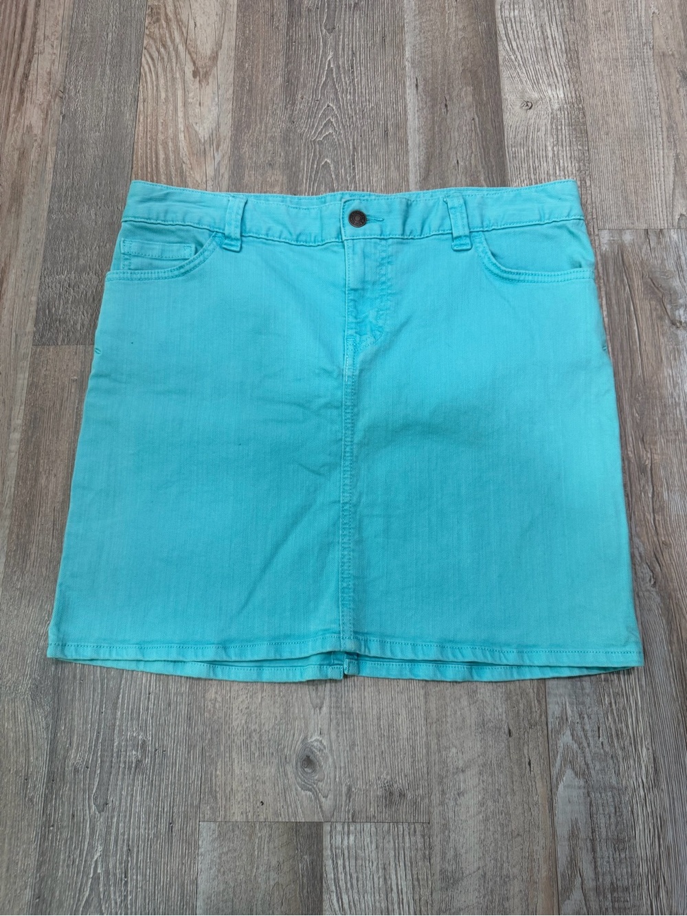 Tommy Hilfiger Turquoise Denim Mini Skirt
